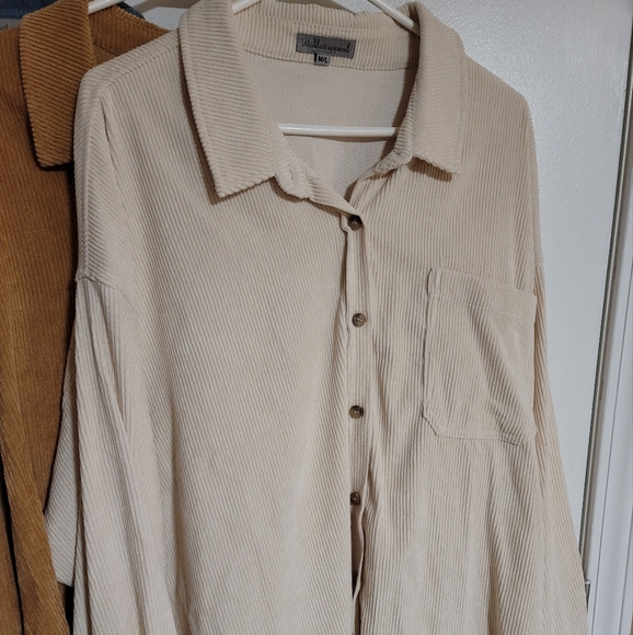 Cream Corduroy Button Down - Picture 6 of 7